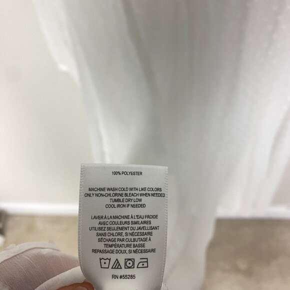 Express Rocky Barnes Maxi Dress Medium Coverup White Swiss Dots Button Front - Picture 8 of 9